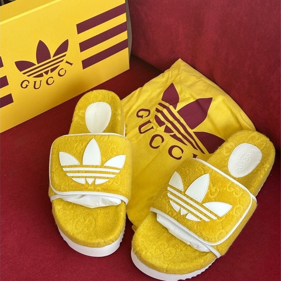 BNWT Gucci X Adidas Limited Edition Men’s Collab Slides! - Picture 1 of 4
